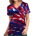 thumbnail image 1 of TIMIFIS Womens Scrub Tops Independence Day Summer American Flag Print Short Sleeve 4th of July Patriotic Working Uniform Nursing Scrub Tops with Pockets - Spring/Summer, 1 of 4
