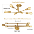 thumbnail image 2 of Lámpara De Techo Colgante Con 6 Foco E26 Dorado, 2 of 5