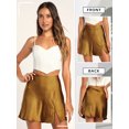 thumbnail image 7 of SLADYGLO Women High Waist Satin Side Split Mini Skirt, 7 of 7
