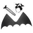 thumbnail image 3 of Disfraz de diablo de Halloween de 3 piezas, multiusos, con alas, varita y diadema. Negro, 3 of 9