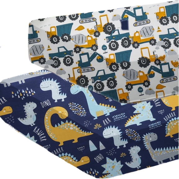 2 Pack Crib Sheets for Boys, Girls - Fitted Crib Sheet, Baby Crib Sheets Neutral, Crib Mattress Cover 52"x28"- Organic Cotton Toddler Bed Sheet Fitted for Standard Crib Mattress