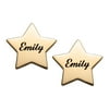 Personalized Women's Sterling Silver or Gold over Silver Star Stud Earrings
