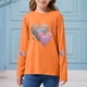 thumbnail image 5 of Blusas y camisas de manga larga con cuello redondo CUHK Top estampado de cuello redondo para primavera y verano Jersey informal Camisa básica de manga larga para niños y niñas Blusa de poliéster para, 5 of 6