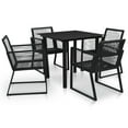 thumbnail image 2 of vidaXL Garden Dining Set 3/5 Piece PVC Rattan Black Outdoor Dinner Table Chair, 2 of 22