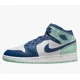 thumbnail image 1 of A i r-Jor-dan 1 mid mystic navy/mint foam white size 6.5, 1 of 4