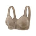 thumbnail image 2 of Lixiuxyad Women's Front Closure Floral Lace Bra Comfortable Support Underwire T Shirt Bralette Soft Wireless Everyday Wear,Bras for Women Brown 44, 2 of 5