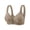 Coffee, variant on ,Women's Lace Front Hook Closure Bras Floral Rose Wide Strap No Underwire Comfort Bralettes Full Coverage Lingerie White 44
