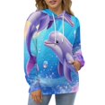 thumbnail image 4 of Two Dolphins in Ocean Waves 3d Sweatshirts Hoodie Fashion Casual Personality Men's Women Street Hoodie Pullovers Long Sleeve Comfortable Top, 4 of 6