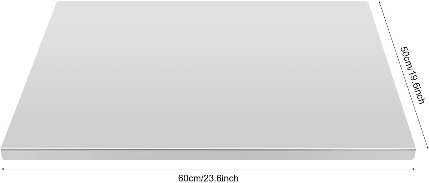 Stainless Steel Cutting Board 23.6 X 19.6 X 0.59 In with L-Shaped Rim for Kitchen Food Preparation
