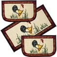 thumbnail image 4 of Kashi Home Kitchen Rug, Printed Area Rug, Durable Floor, Door Mat, Farmhouse Non-Slip Carpet Latex Backing Beautiful Design Dot Rooster 3pc Set (2 18x30 D Shape & 1 20x40), 4 of 5
