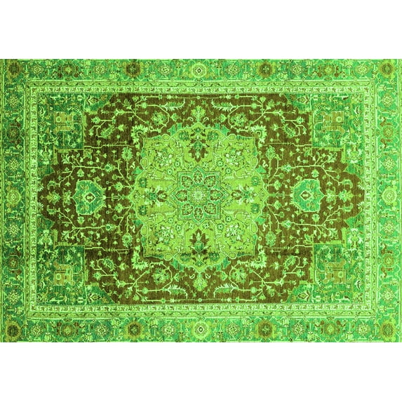 Ahgly Company Indoor Rectangle Abstract Green Modern Area Rugs, 8' x 12'