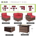 thumbnail image 6 of Aoxun 7-Piece Galvanized Steel Outdoor Conversation Sets with Coffee Table, Mix Brown/Red, 6 of 7