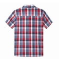 thumbnail image 5 of Bienzoe Boy's Cotton Plaid Button Down Short Sleeve Shirt Red/Blue 13/14, 5 of 10
