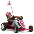 thumbnail image 2 of Radio Flyer Ultimate Go-Kart Kids Ride-On Toy, 24 Volts, Outdoor Fun with 3 Speed Settings and Automatic Braking, Pink, 2 of 11