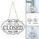 thumbnail image 5 of Señal de y cerrada de doble cara, placa reversible colgante rústica Blanco Cola rótulo comercial, 5 of 7