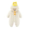 thumbnail image 1 of Gibobby Chamarra de manga larga para bebéde dibujos animados con capucha de invierno de manga larga para niños y niñas, abrigo de lana para recién nacido(Blanco, 9-12 Meses), 1 of 4