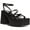 Black Leather, variant on Womens Barb Leather Ankle Strap Platform Heels