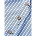 thumbnail image 6 of Blue And White Striped Lapel Short Sleeve Casual Shirt Dress For Women, 6 of 7