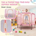 thumbnail image 3 of EUROCO 55" Mini Toddler Trampoline with Ocean Balls, No-Gap Design, Small Round Trampoline for Kids with Upper&Lower Safety Net, 3 of 7