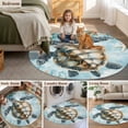 thumbnail image 6 of Area Rug 36in, Sea Turtle Ocean Starfish Seaweed Floor Carpet Living Room Rug, Underwater World Marine Life Non-Slip Welcome Mat Indoor Rugs for Bedroom Dining Room, 6 of 9