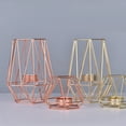 thumbnail image 2 of Home Large Brass Gold Metal Pillar Candle Holders, Nordic Style Iron Wire Geometric Elegant Tealight Holders, Centerpieces for Wedding, Home Decor, and Anniversary Bracket Decor, 2 of 8