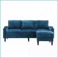 thumbnail image 2 of 3-Seater Chenille Sofa with Storage Ottoman, Cup Holders & Side Pockets – Living Room Modular Couch | Chenille | Cushion Back | Wood, 2 of 24