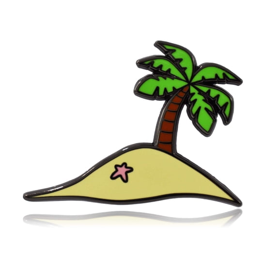Deserted Island Palm Tree Hard Enamel Pin | Clayton Jewelry Labs