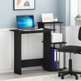 thumbnail image 2 of Furinno Efficient 29-Inch Black Computer Desk with Side Shelves, Gaming Desk with 3 Open Shelves, Home Office Desk, for Home Office, Study Room, Dorm, Bedroom, Solid Black, 2 of 5