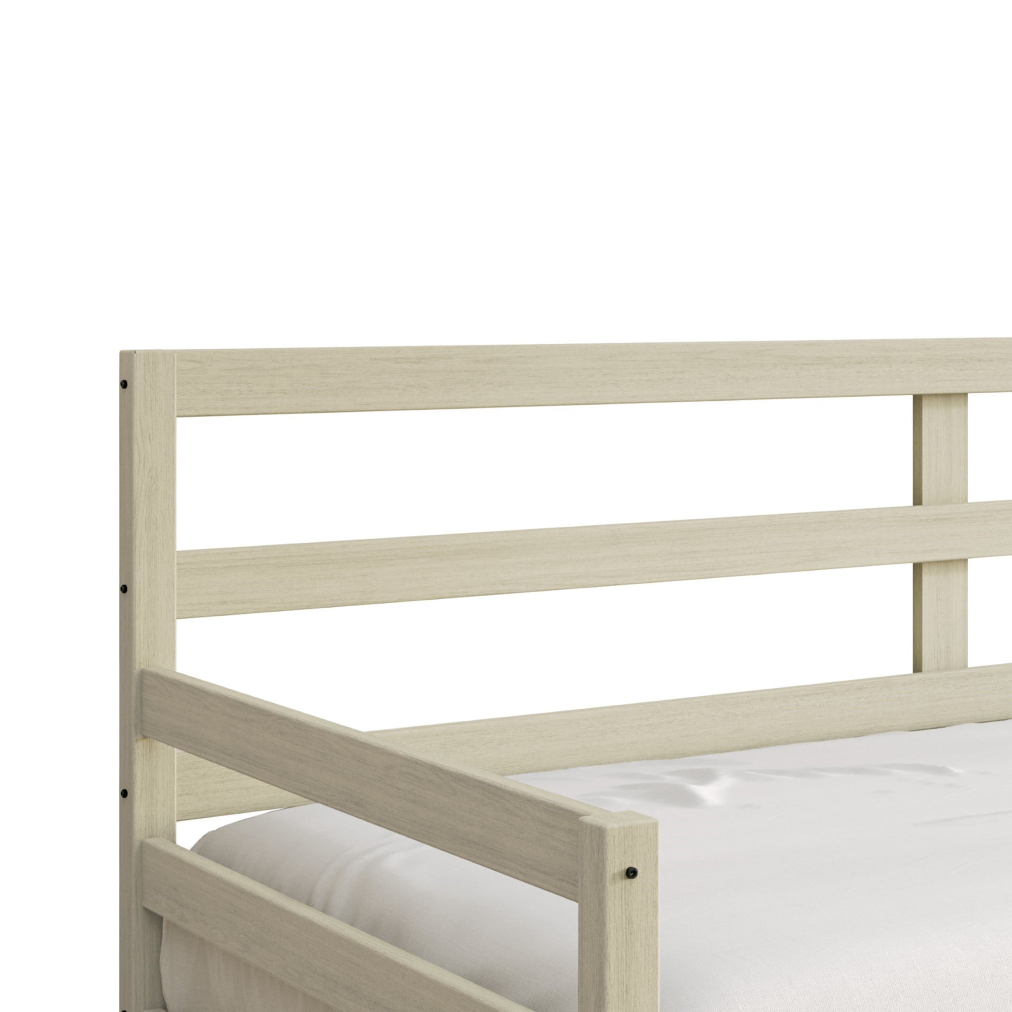 Home Design Towson Twin Daybed with Solid Wood Frame, Slatted Sides and Back, Stylish Seating and Sleeping Solution, Durable, Antique White