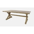 thumbnail image 2 of Jofran Carlyle Crossing Modern Rustic Distressed Solid Wood Coffee Table with Trestle, 2 of 5