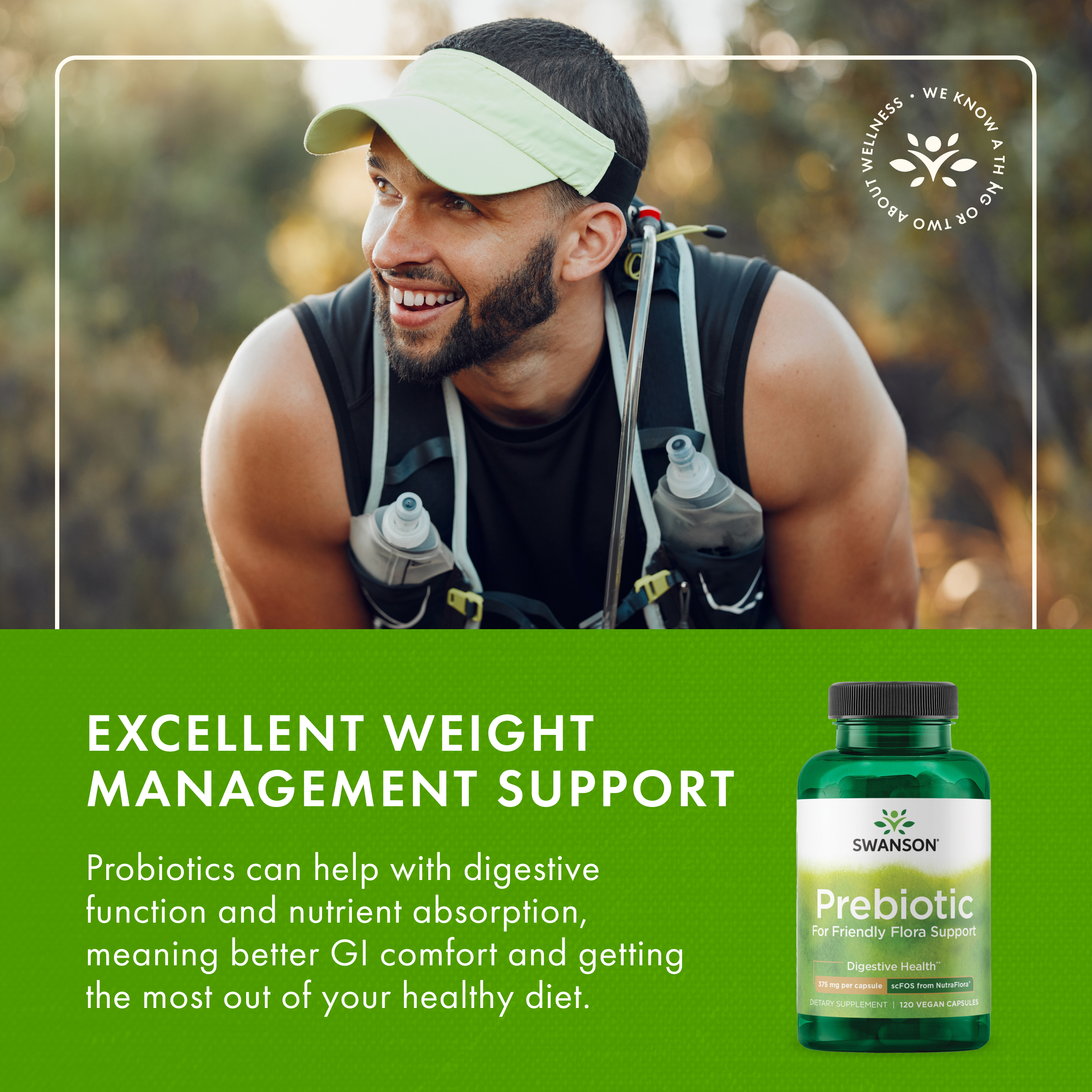 Swanson Prebiotic Capsules - Promotes Friendly Flora Support & Overall Digestive Health - Prebiotic Fiber Promoting Gut Health & Immune Health Support - (120 Veggie Capsules, 375mg Each) 4 Pack