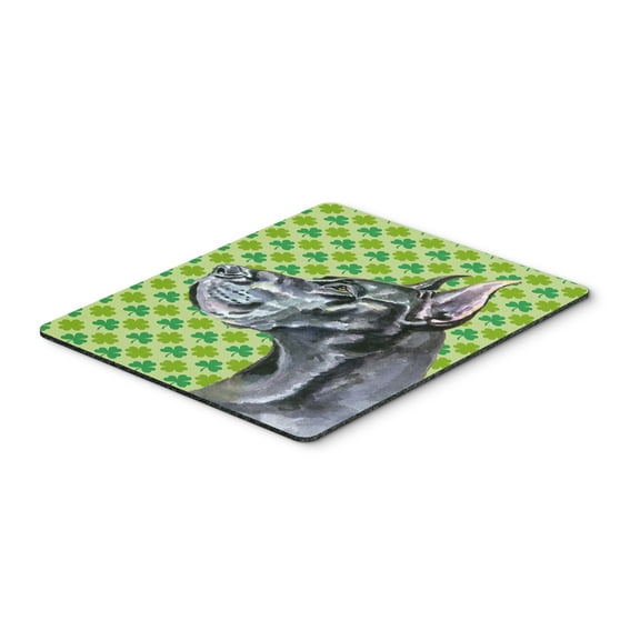 "Black Great Dane St. Patricks Day Shamrock Mouse Pad Hot Pad or Trivet"