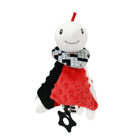 Manta de seguridad de alto contraste con sonido de tintineo y arrugas, papel suave para bebés, regalos unisex para niños y niñas, juguete para acurrucarse para bebés, peluche para bebés.