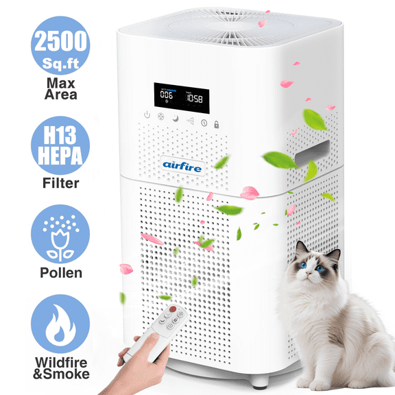 2026 New AIRFIRE HEPA Air Purifier for Large Rooms up to 3300 Sq.ft, Air Purifiers for Pet Dander&Odor, Dust, Pollen, Wildfire/Smoke, AP401, White
