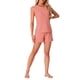 thumbnail image 2 of CONJUNTOS DE PIJAMA SIN MANGAS DE PUNTO WAFFLE PARA MUJER INSPIRE CHIC CON CAMISETA Y PANTALONES CORTOS 2XL ROSA, 2 of 6