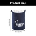 thumbnail image 3 of Waterproof Folding Laundry Hamper Dirty Clothes Storage Basket Drawstring Clothing Holder Home Organization Supplies, 3 of 8