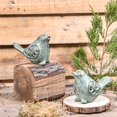 thumbnail image 6 of Sungmor Cast Iron Desktop Ornament - Graceful Hollow-Carved Birds Sculpture Home Decoration - Decorative & Lovely Animal Figurine Indoor Outdoor Statues - 2PC Pack & Green Color, 6 of 8