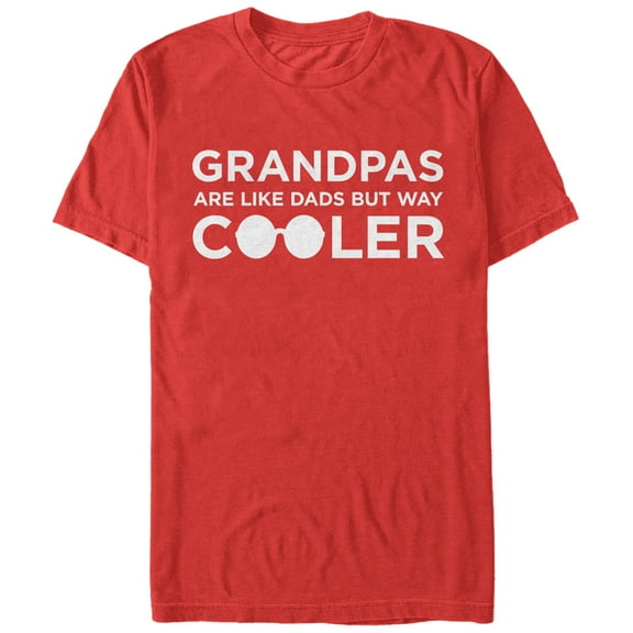 Men's Lost Gods Grandpa Like Dad But Cooler  Graphic Tee Red Large