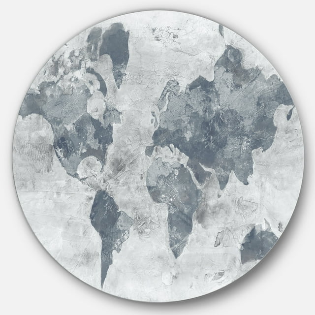 Designart 'Golden Grey World Neutral' Traditional Metal Circle Wall Art - Disc of 36