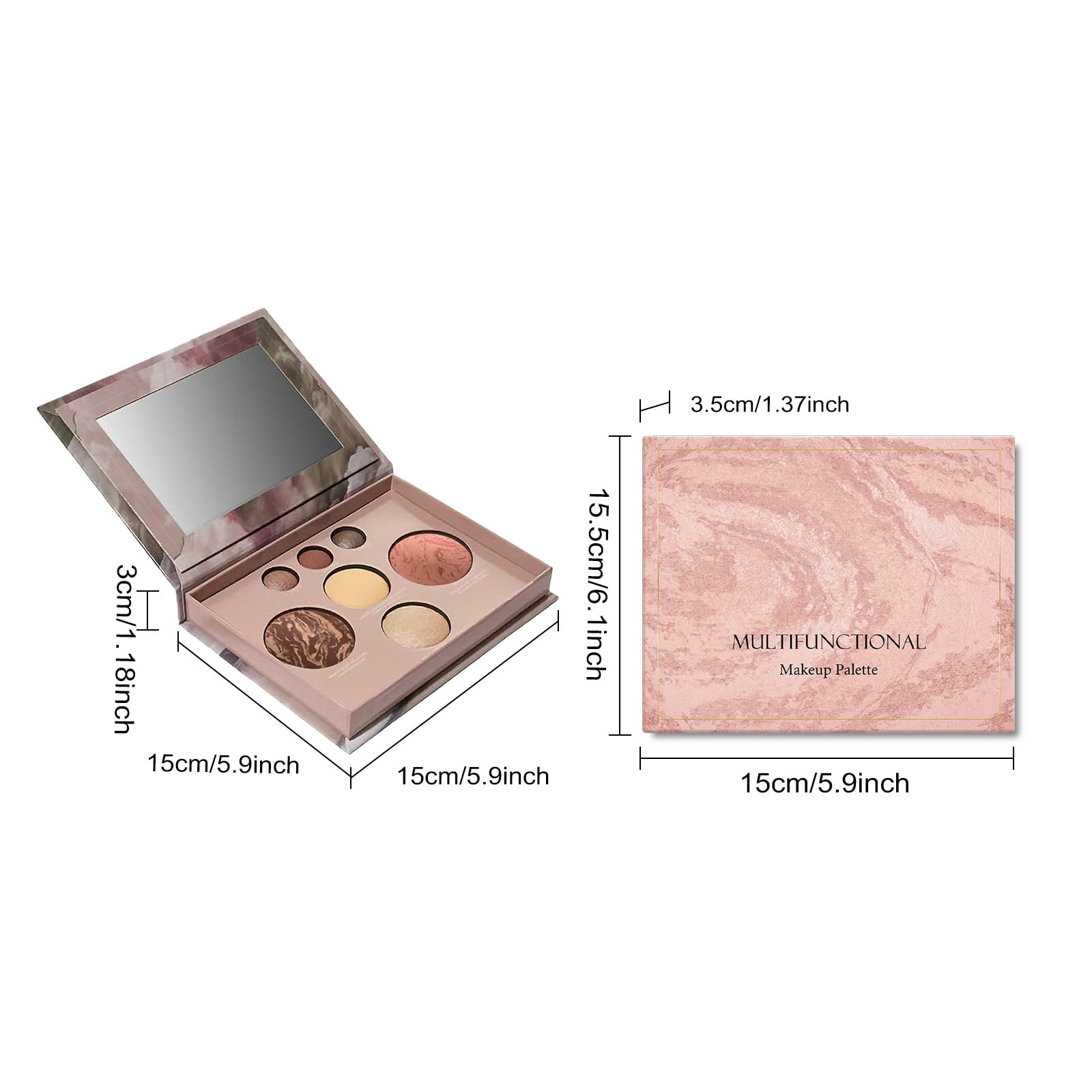 Alvantor Eyeshadow Palette, 7-in-1 Full Face Palette for Eyeshadow, Blush & Highlighter, Long-Lasting