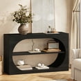 thumbnail image 3 of Tarnorci 54" Farmhouse Console Table, Wood Sofa Table with Storage for Living Room, Hallway, Black, 3 of 10