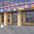 thumbnail image 3 of Pancarta de Pascua feliz, pancarta de fiesta temática de Pascua, pancarta de conejo, decoración de letrero de Pascua para vacaciones, ventana Estilo D, 3 of 6