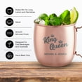 thumbnail image 5 of PERSONALIZED Round Custom Family Name Classic Moscow Mule Mug with Engraved Design and Sturdy Handle Rolled Rim, Smooth Copper Finish 16 oz, King and Queen, 5 of 6