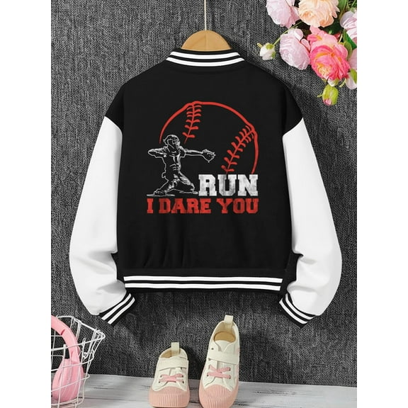 Youth Baseball Jacket Baseball Hoodie Boys Funny Sports Graphic Tee Little League Practice Bomber Hoodie