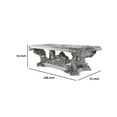 thumbnail image 3 of Benjara Dining Table with Intricate Scroll Floral Carvings, Gray, 3 of 5