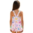 thumbnail image 2 of FOR U DESIGNS Girls One Piece Swimsuit with Skirt Comfortable Summer Swimwear Toddler Girls Swimsuit Easter Gifts for 3-13 Years, Rabbit Easter Egg Rainbow, 2 of 7