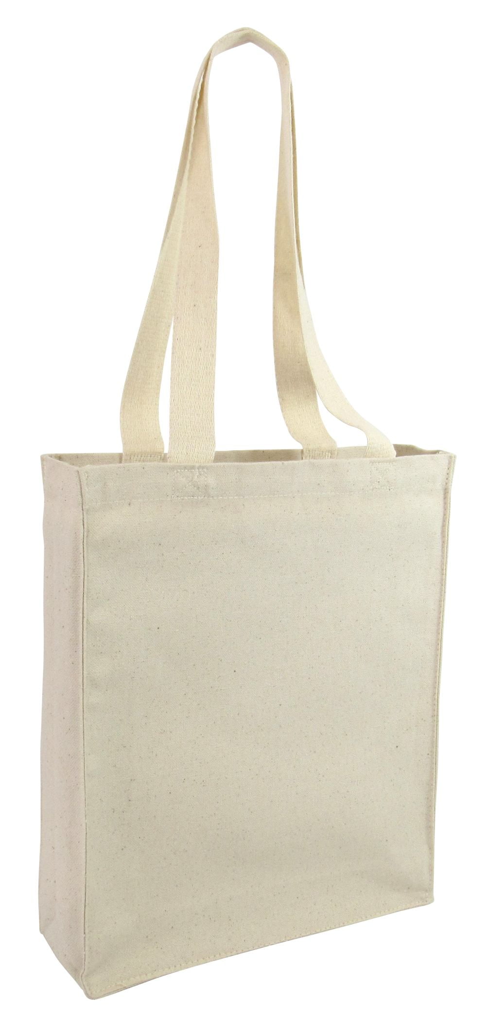 (1 Dozen)12 Pack- Reusable Canvas Tote Bag / Book Bag with Gusset ...