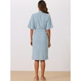 thumbnail image 3 of DARING DIVA Towel Robe Short Sleeve Self Tie Bathrobe for After Shower XS Blue, 3 of 6