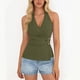 thumbnail image 2 of Tops Casuales sin Mangas para las Mujeres V Cuello Blusa Plegado Vendaje Suéter de Verano Damas Camisa Diaria, 2 of 9