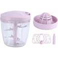 thumbnail image 1 of Picadora de alimentos manual, picadora de carne multifuncional 900ML(Rosa), 1 of 5